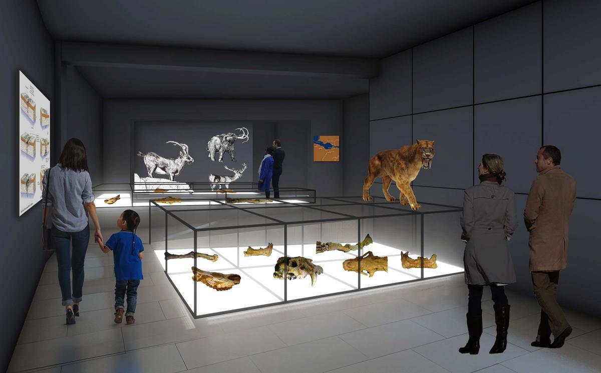 Recreació de l'interior de la sala dedicada a la paleontologia del nou Museu Arqueològic de Banyoles