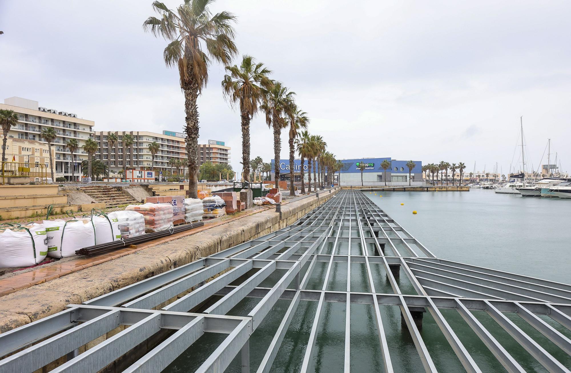 Obras en el paseo del puerto de Alicante