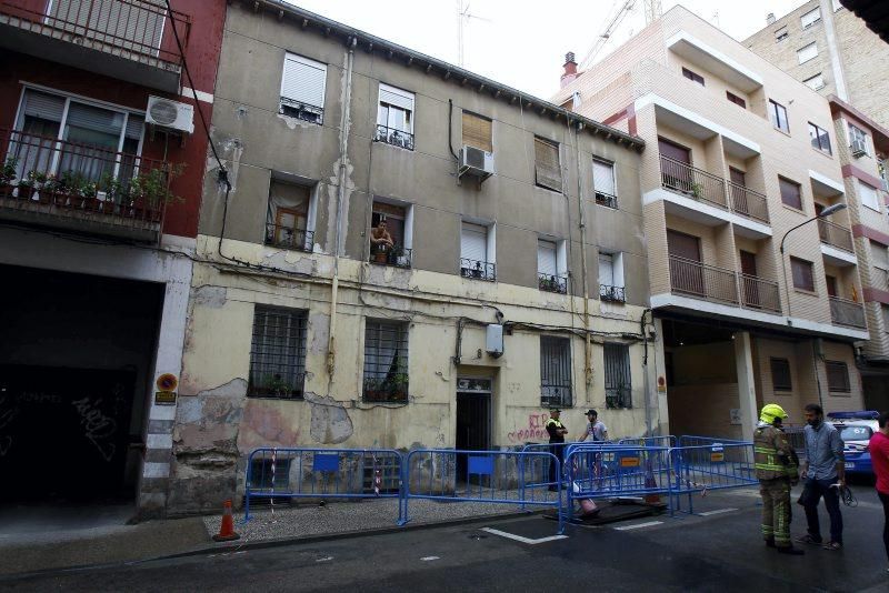 Derrumbe parcial de un edificio en Zaragoza