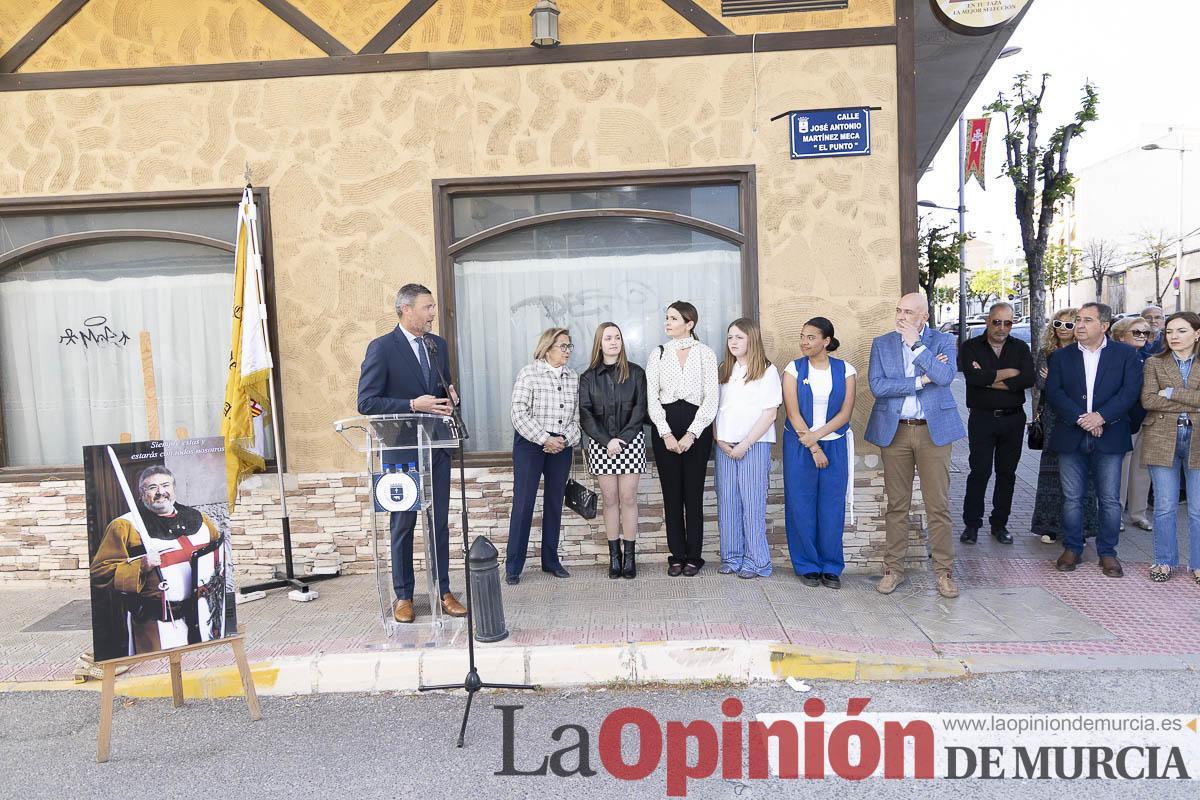 Caravaca dedica una calle a José Antonio Martínez Meca Caravaca dedica una calle a José Antonio Martínez Meca