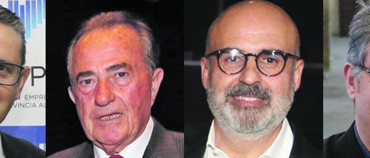 De izquierda a derecha, Juan José Sellés; el presidente de la Cámara, Juan Riera; Miguel Quintanilla;  y David Beltrá.