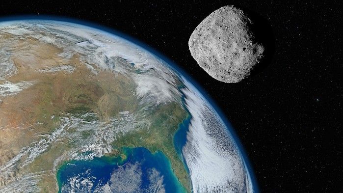 Un asteroide se acerca a la Tierra, en una imagen suministrada por la NASA
