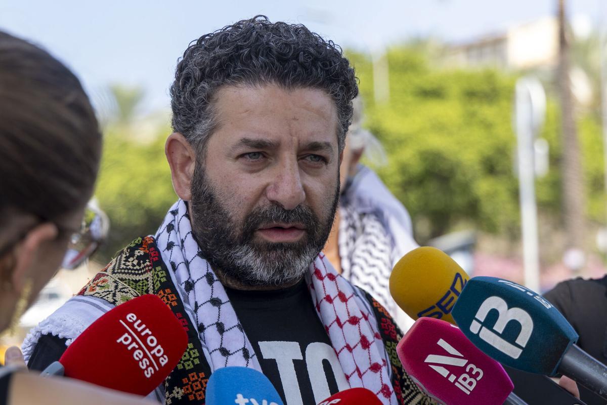 El coordinador de la Global Sumud Flotilla, Saif Abukeshek.