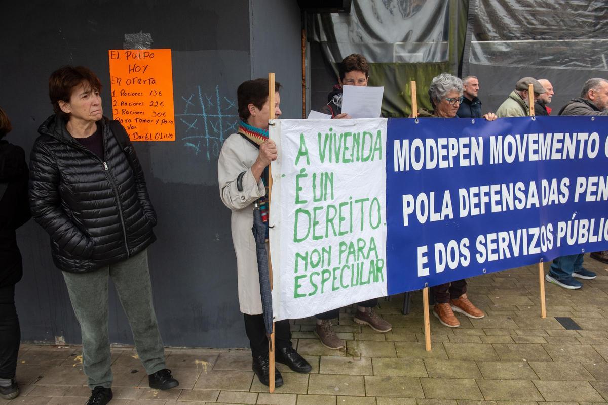 Manifestación en As Conchiñas, en A Coruña, por el derecho a la vivienda