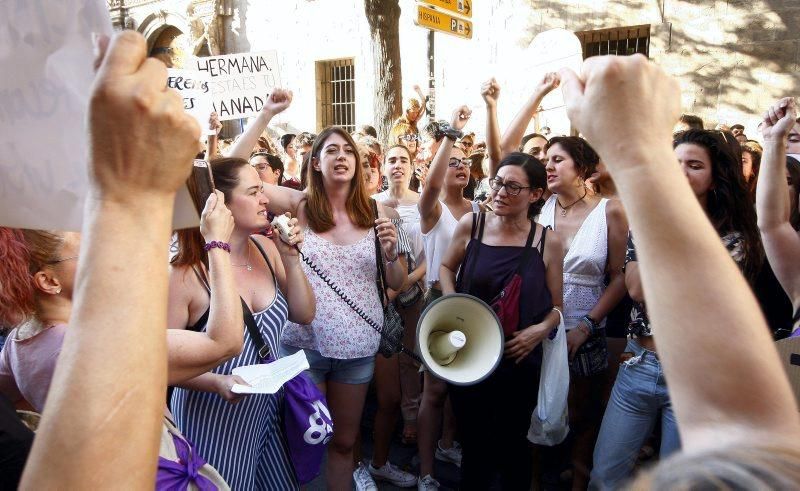 Manifestación contra la puesta en libertad de La Manada en Zaragoza