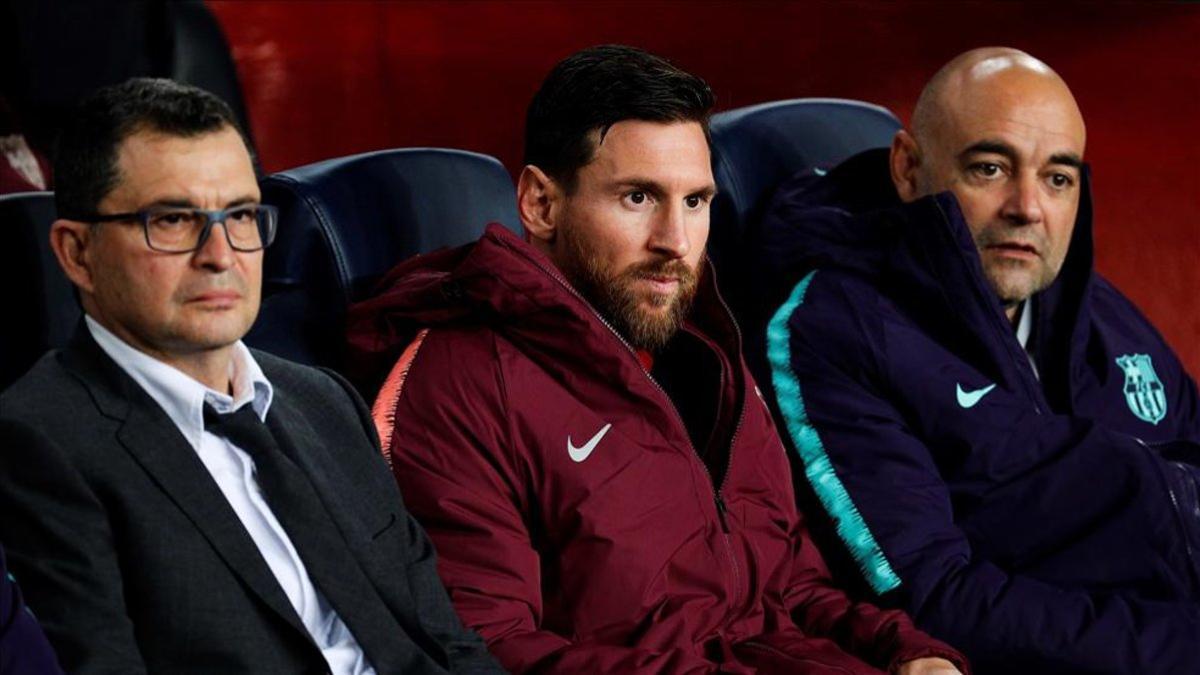 Messi, en una imagen en el Camp Nou