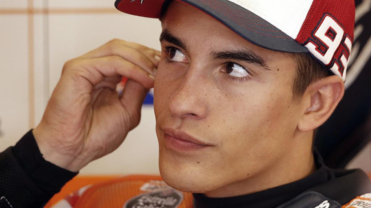 Marc Márquez, en el box de Repsol-Honda en Montmeló, el pasado 13 de junio