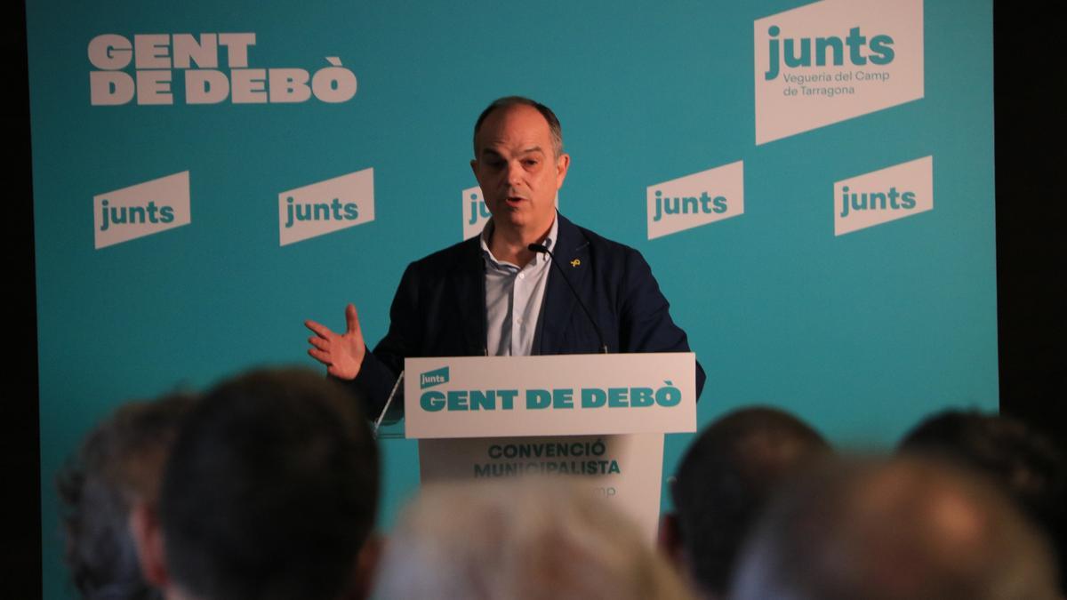 El secretario general de Junts, Jordi Turull, en un acto del partido en Montblanc.