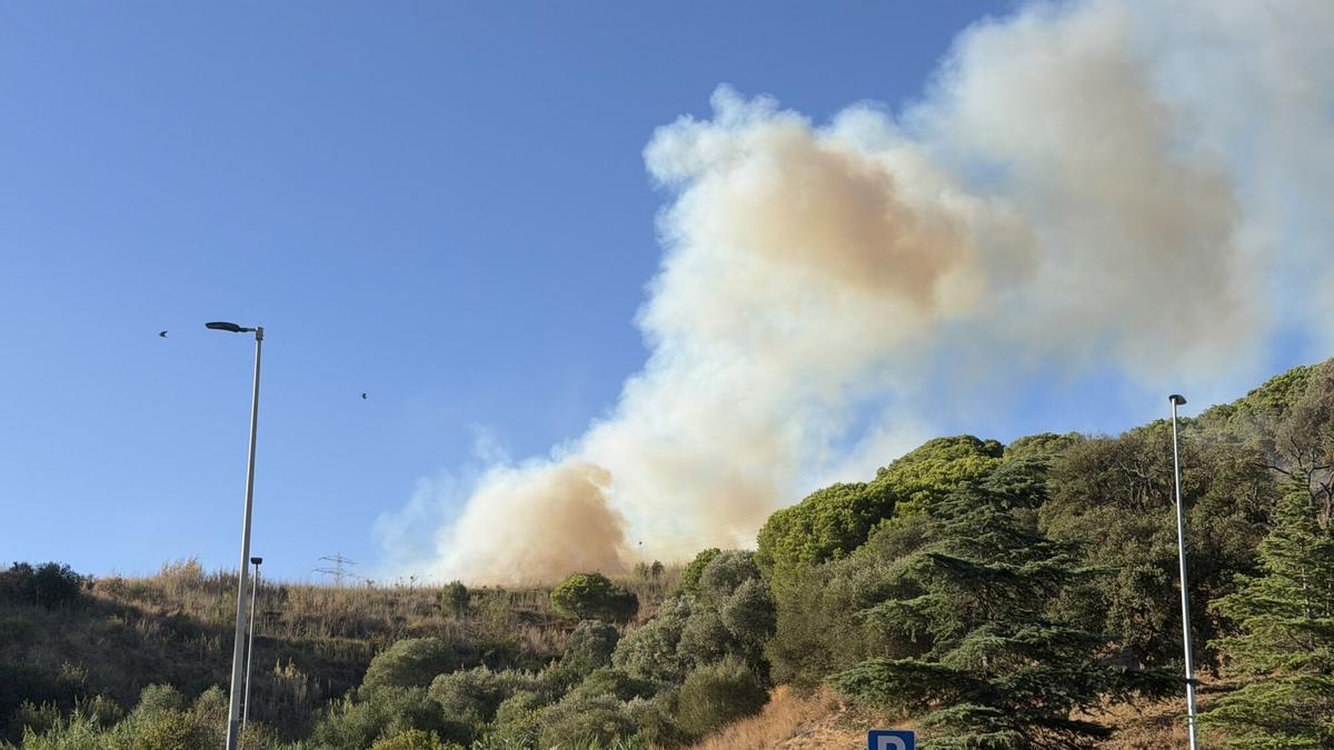 Incendi a Collserola, des de Canyelles