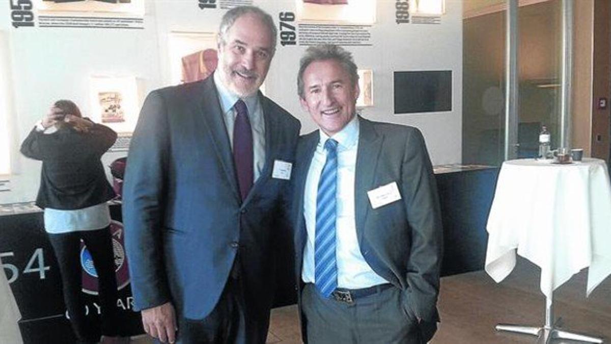 Zubizarreta y Txiki Begiristain, ayer antes del sorteo celebrado en Nyón.