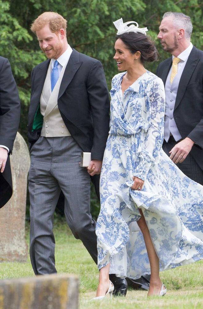 Meghan Markle, con su vestido de invitada de Oscar de la Renta