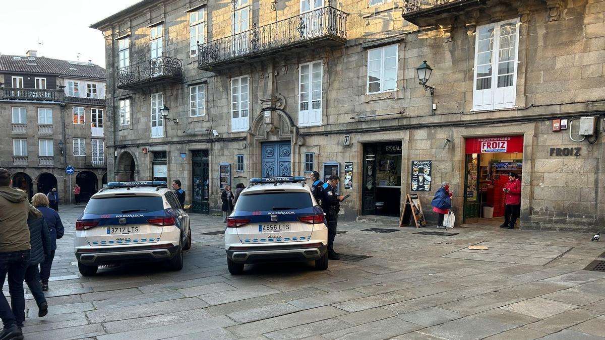 Imagen de archivo de la praza do Toural, dónde esta pasada noche un individuo entró a robar en una heladería