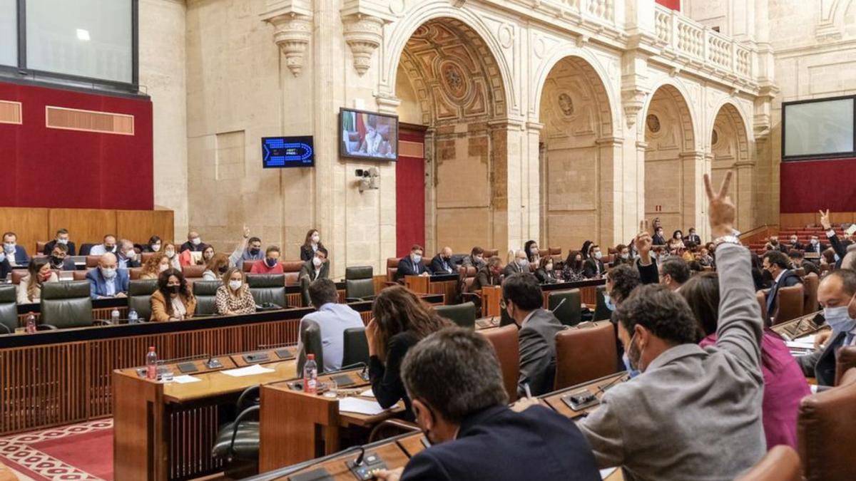 Imagen de archivo de una sesión plenaria en el Parlamento de Andalucía.