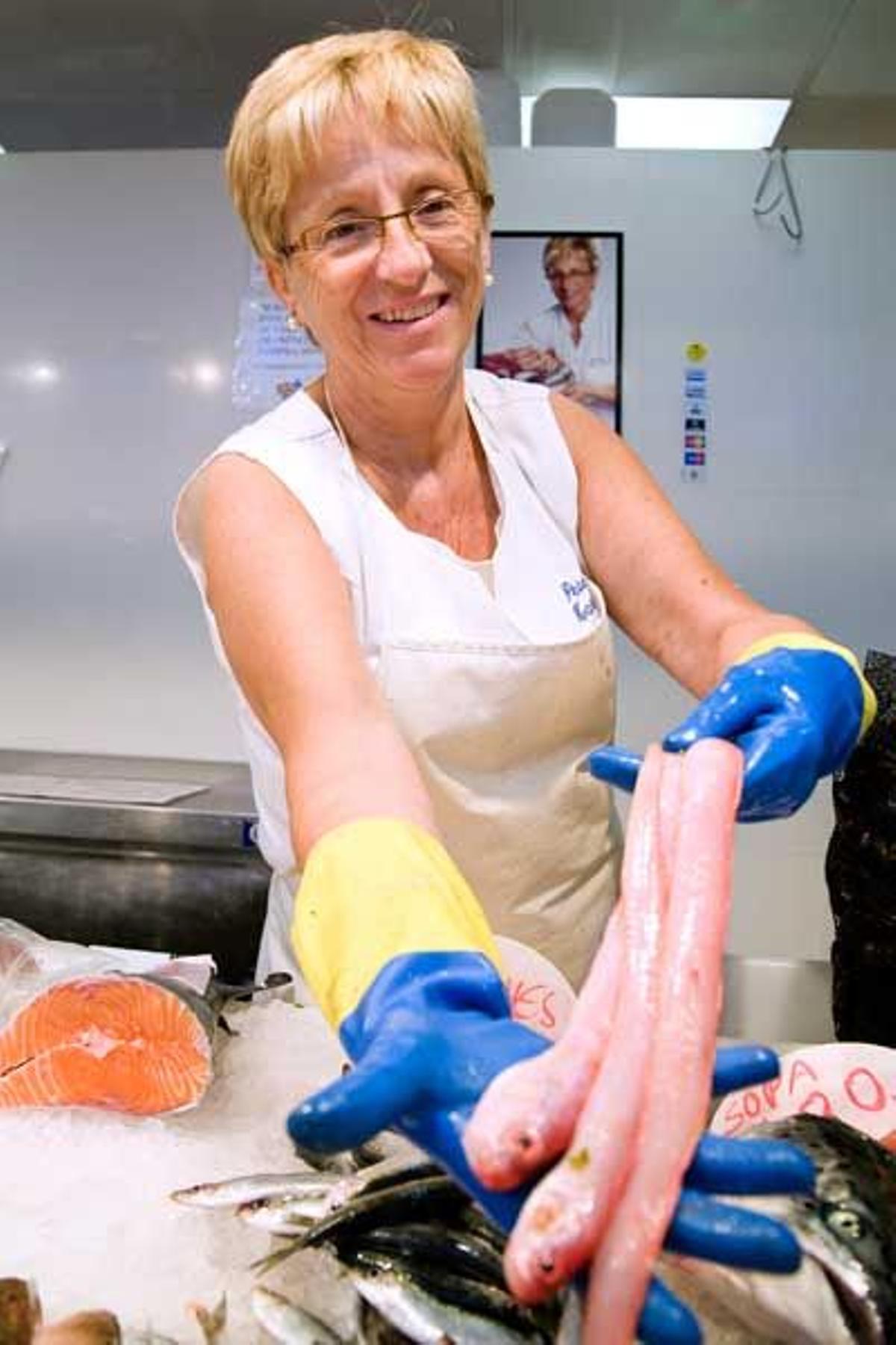 Puesto de pescado del Mercado Central de Tarragona.