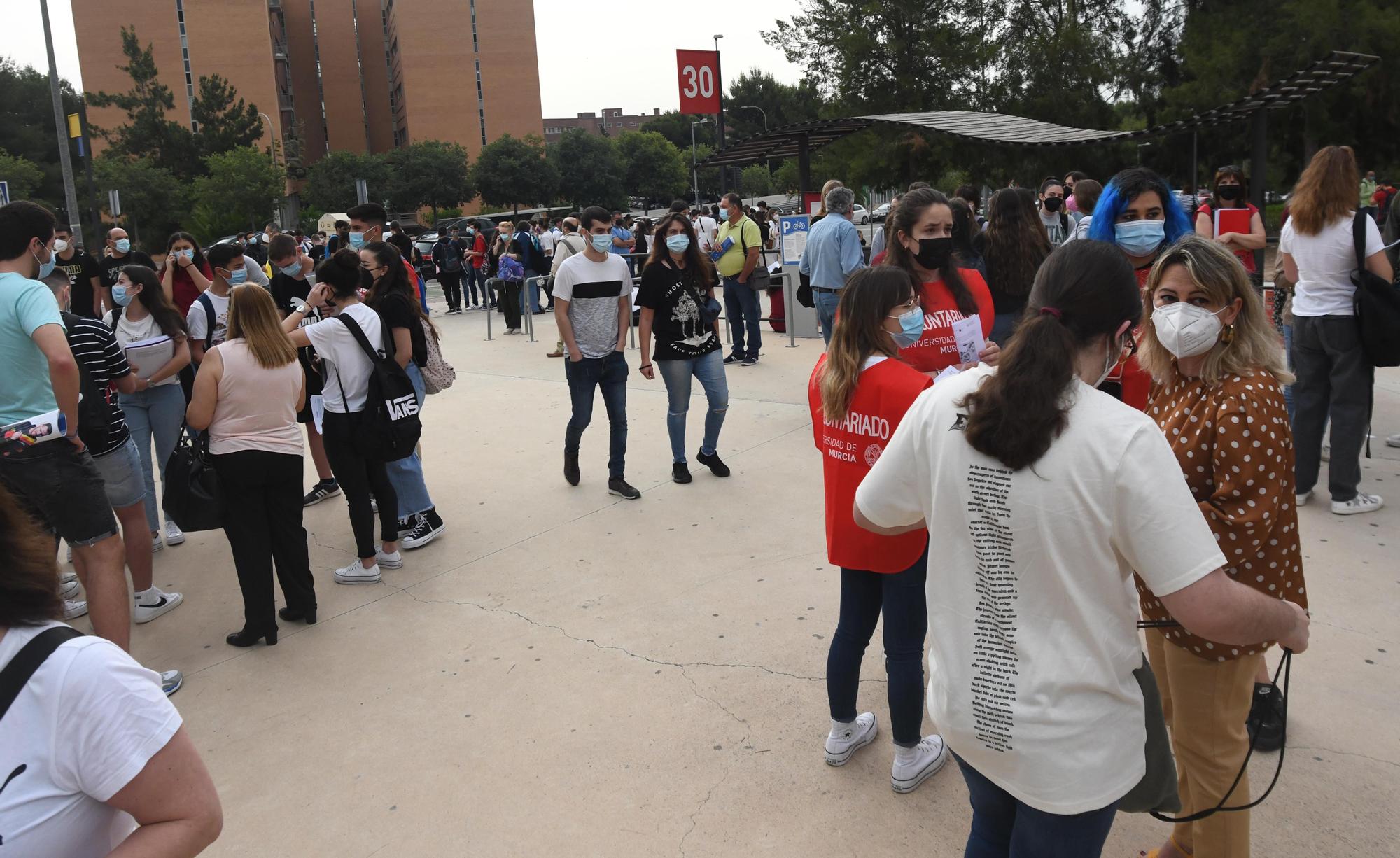 Selectividad 2021 en el campus de Espinardo, en Murcia