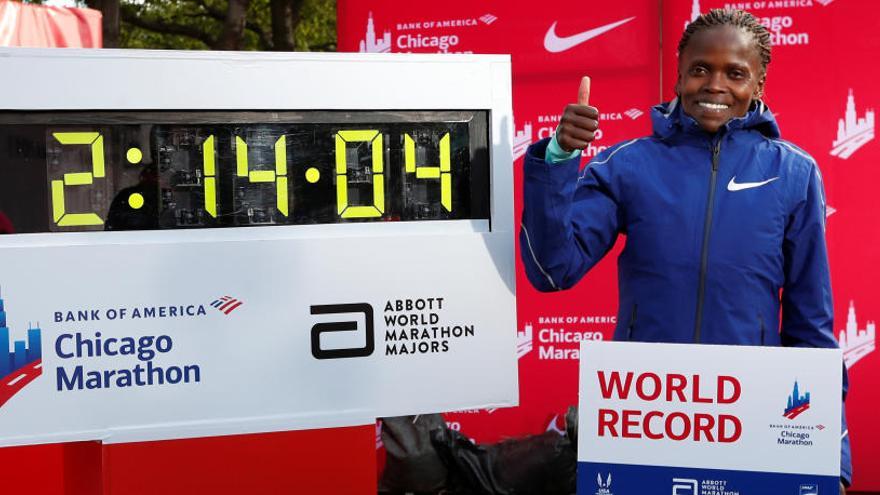 Brigid Kosgei, nuevo récord del mundo de maratón.