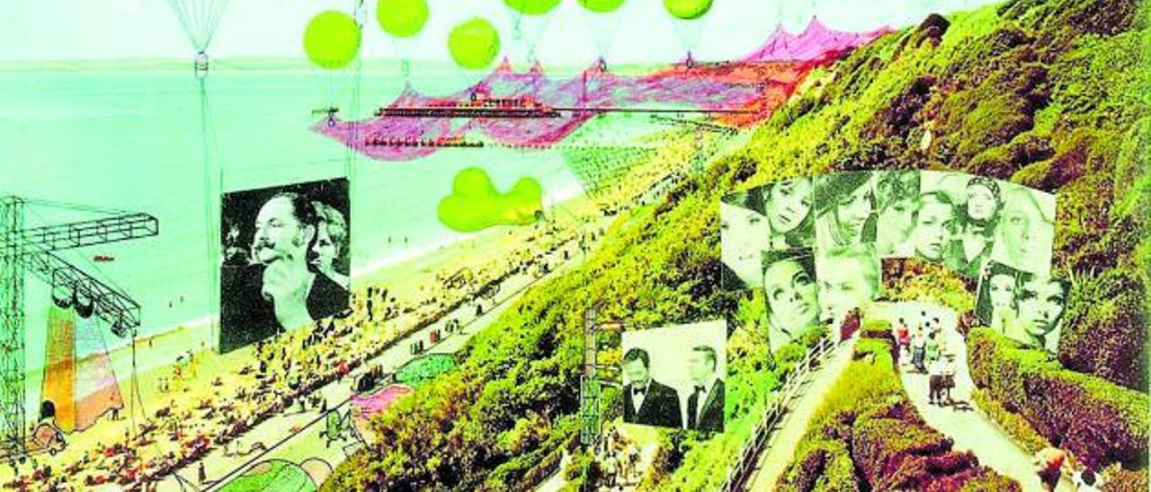 Ilustración del movimiento Archigram, arquitecturas en el aire serie ‘Instant city’.