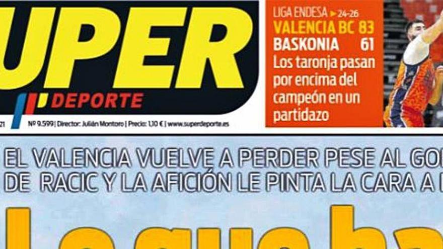 Esta es la portada de SUPER de este lunes