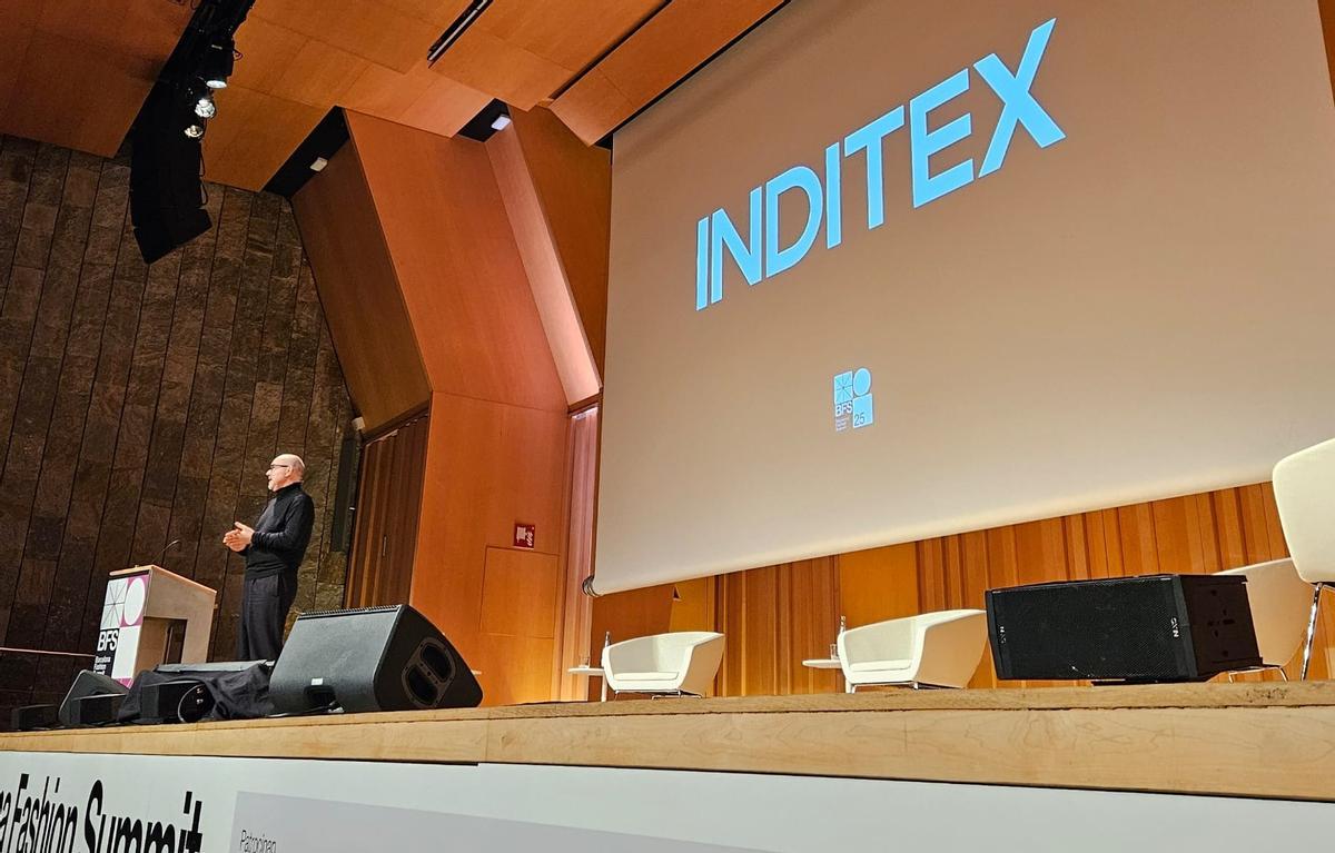 El director de tecnología de tienda de Inditex, Fran Galán, durante la conferencia de clausura de Barcelona Fashion Summit.