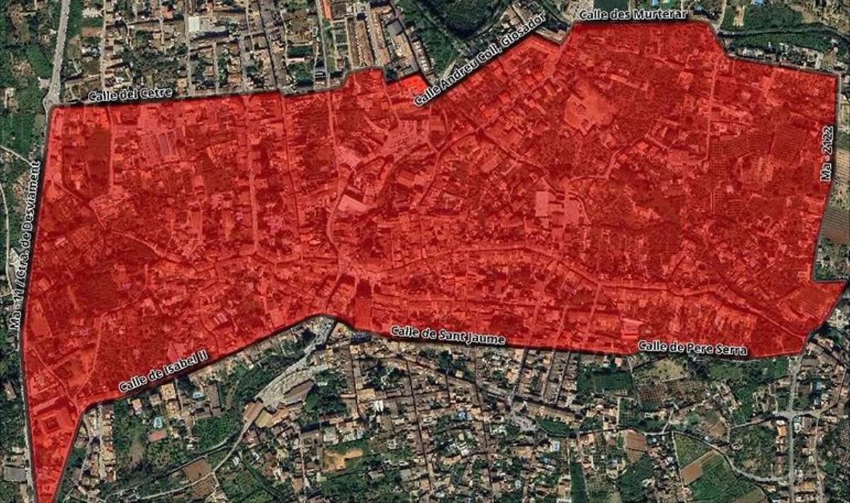 Die rot gekennzeichnete Fläche dürfen bald nur noch registrierte Anwohner Sóllers passieren.