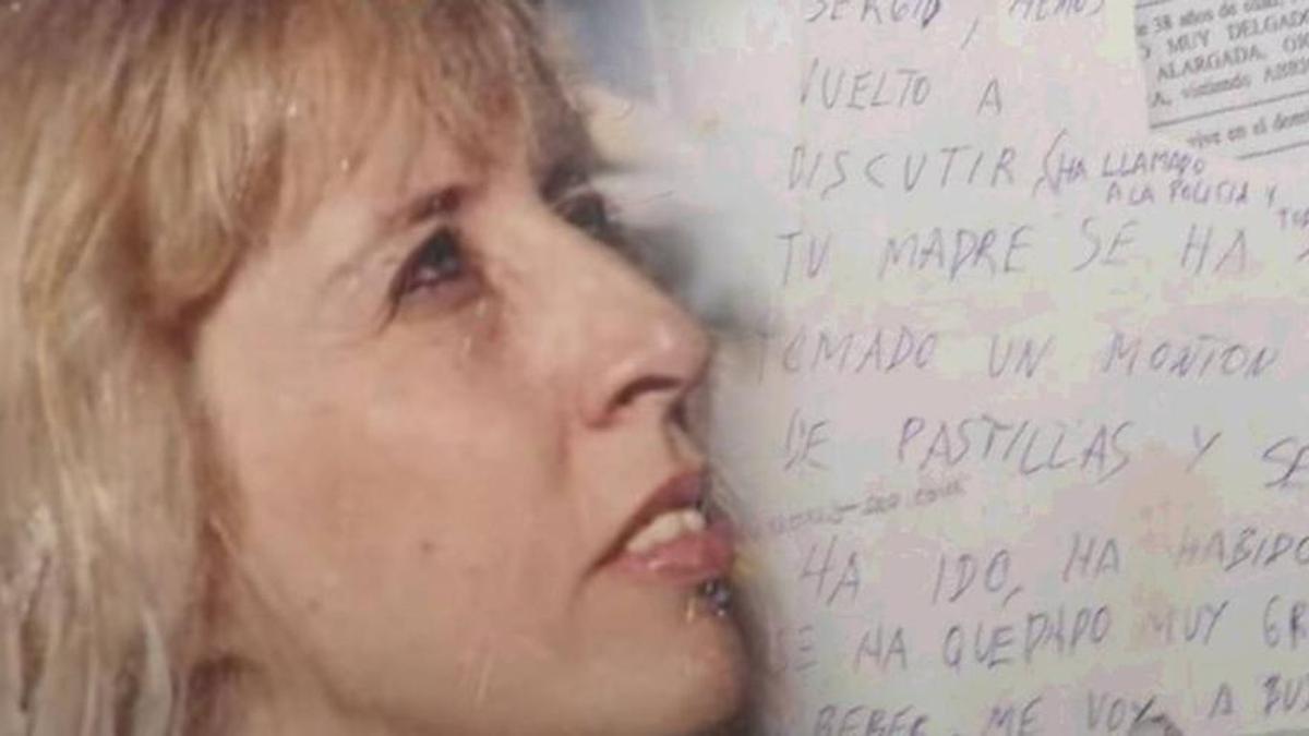 Una imagen de Juana Canal junto a la nota que encontró su hijo mayor cuando llegó a casa. / CASO ABIERTO /