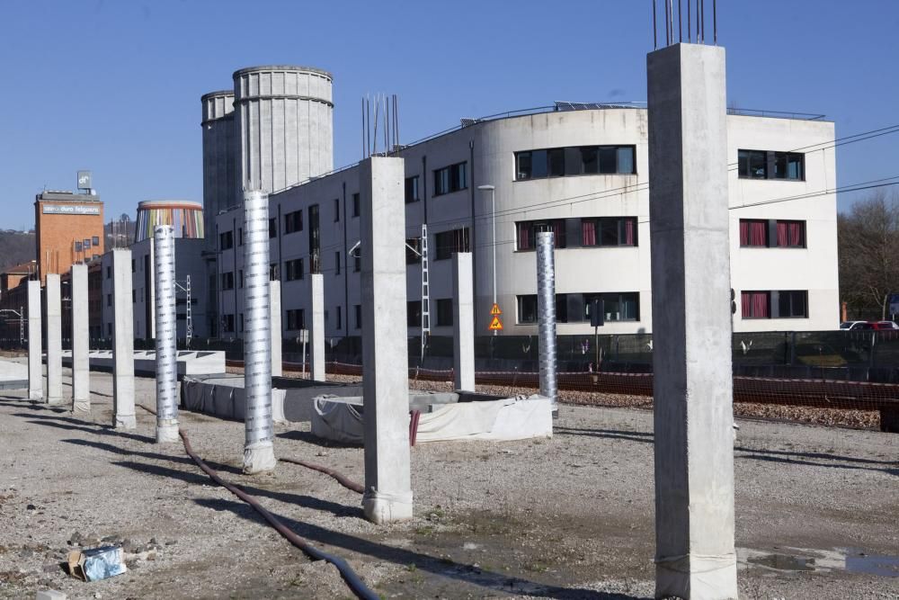 Obras de soterramiento en Langreo.