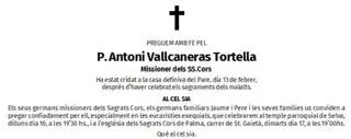 P. Antoni Vallcaneras Tortella