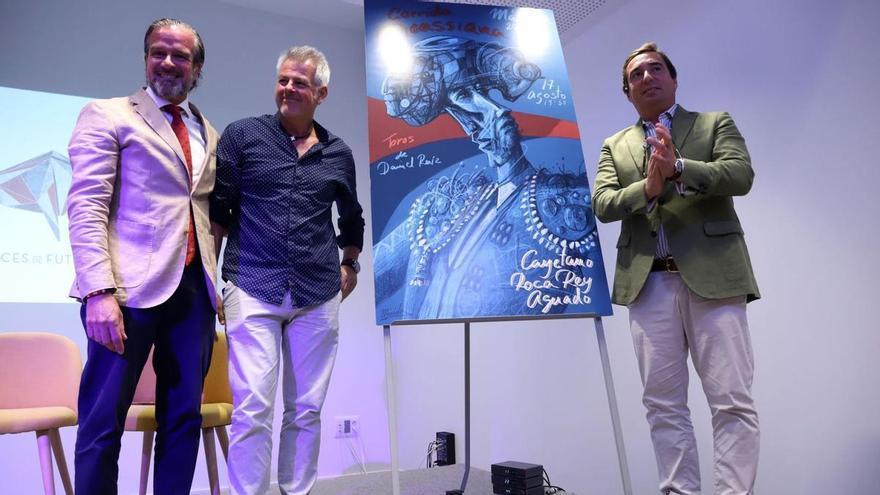 Víctor González, Andrés Mérida y José María Garzón, ayer en la presentación del cartel. | ÁLEX ZEA