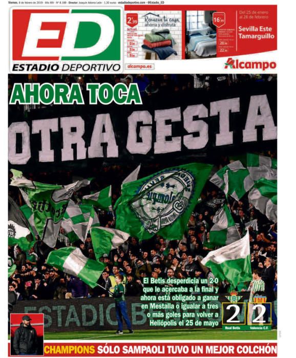 Portada ESTADIO DEPORTIVO viernes 8 febrero 2019