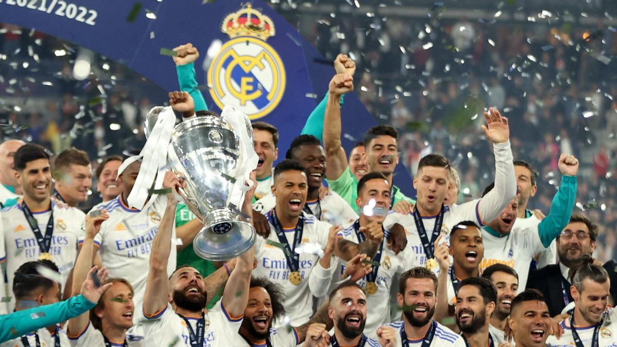 Los jugadores del Real Madrid celebran la Champions League del pasado año.