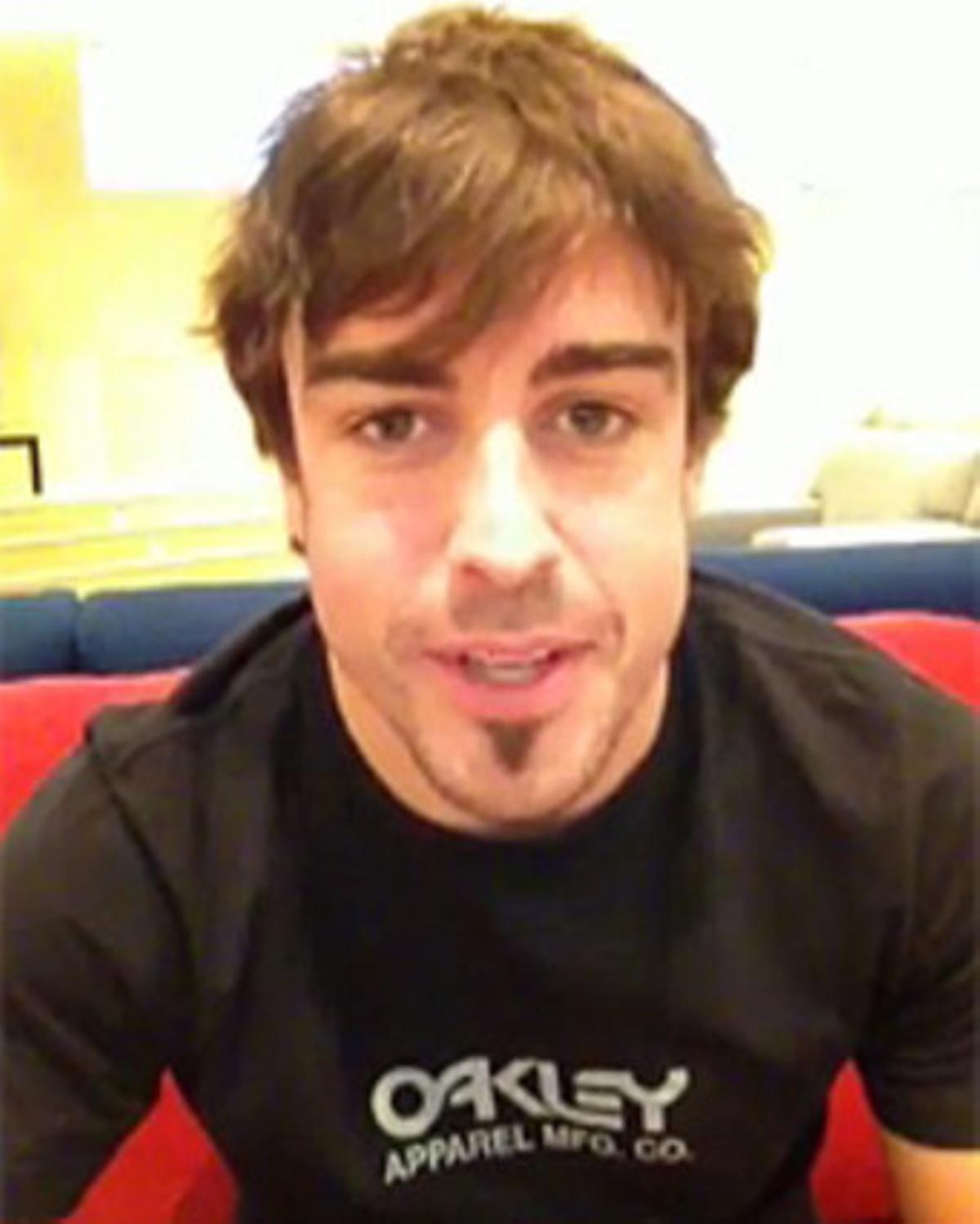 Fernando Alonso, al vídeo de presentació que ha penjat a Twitter. Fernando Alonso, al vídeo de presentació que ha penjat a Twitter.