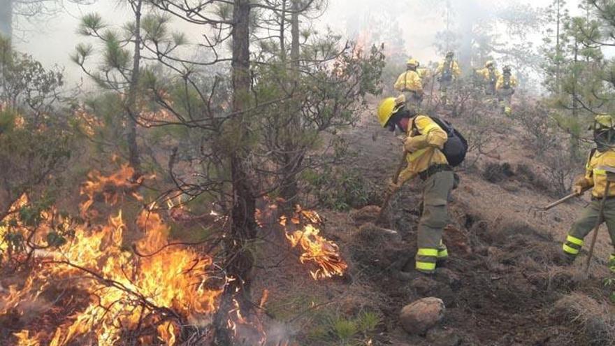 Imagen del incendio de abril de 2018 en Granadilla.