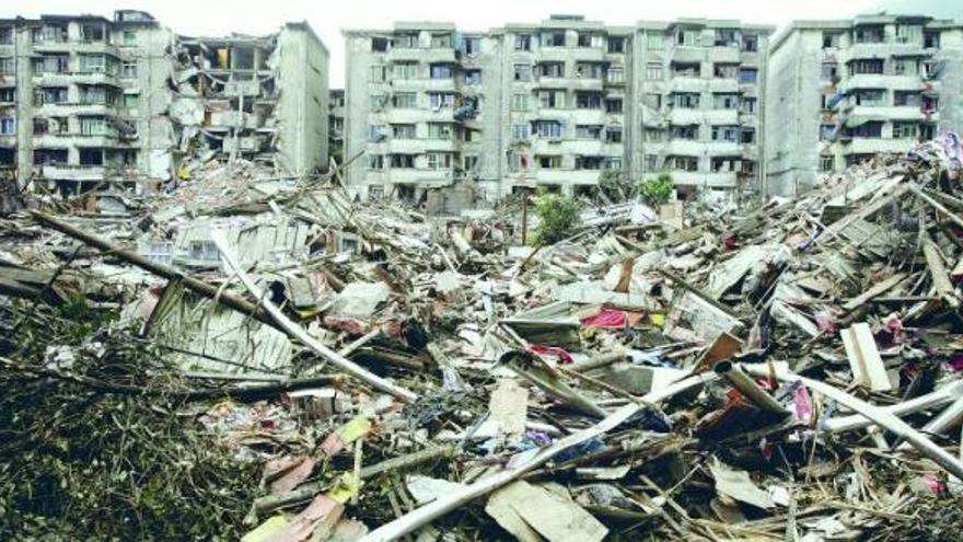 Una zona de Sichuan, completamente en ruinas.