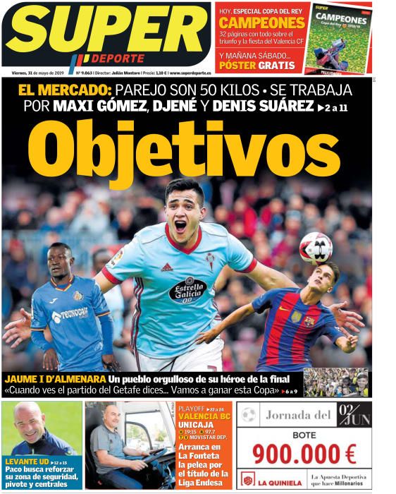 Portada SUPERDEPORTE viernes 31 de mayo de 2019.