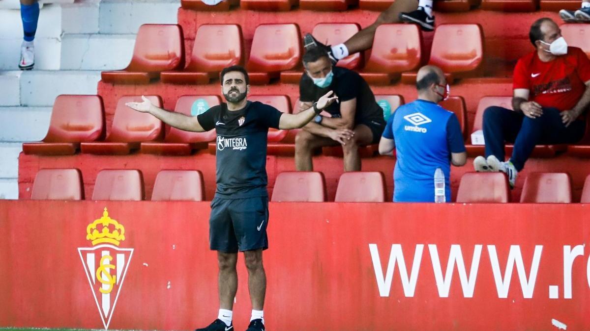 David Gallego, durante el partido ante el Logroñés.