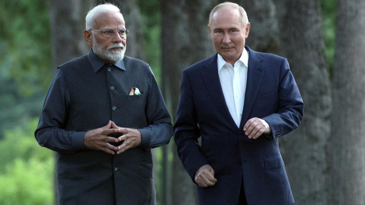 Narendra Modi y Vladímir Putin.