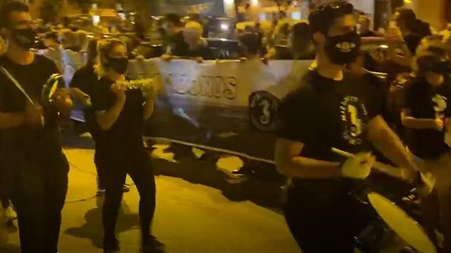 Batucada durante la manifestación por el Mar Menor en Murcia.