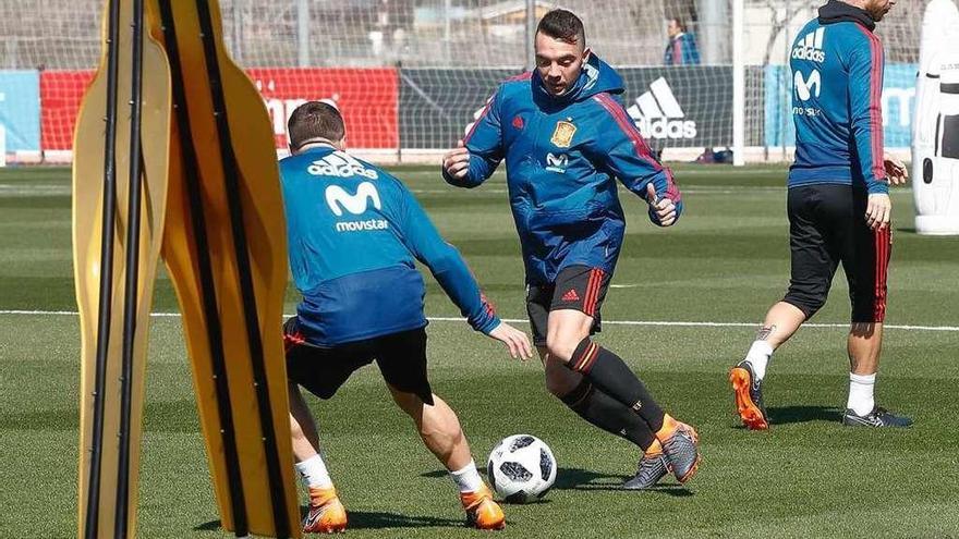 Iago Aspas, con la selección en Las Rozas, en una imagen colgada ayer por él mismo en Instagram.