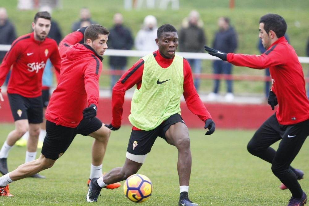 Rubi dirige su primer entrenamiento como técnico del Sporting