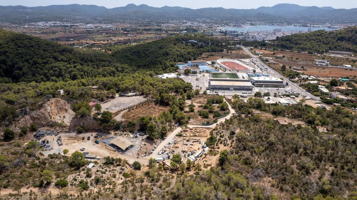 La cantera de la polémica fiesta egipcia, vista desde el aire.