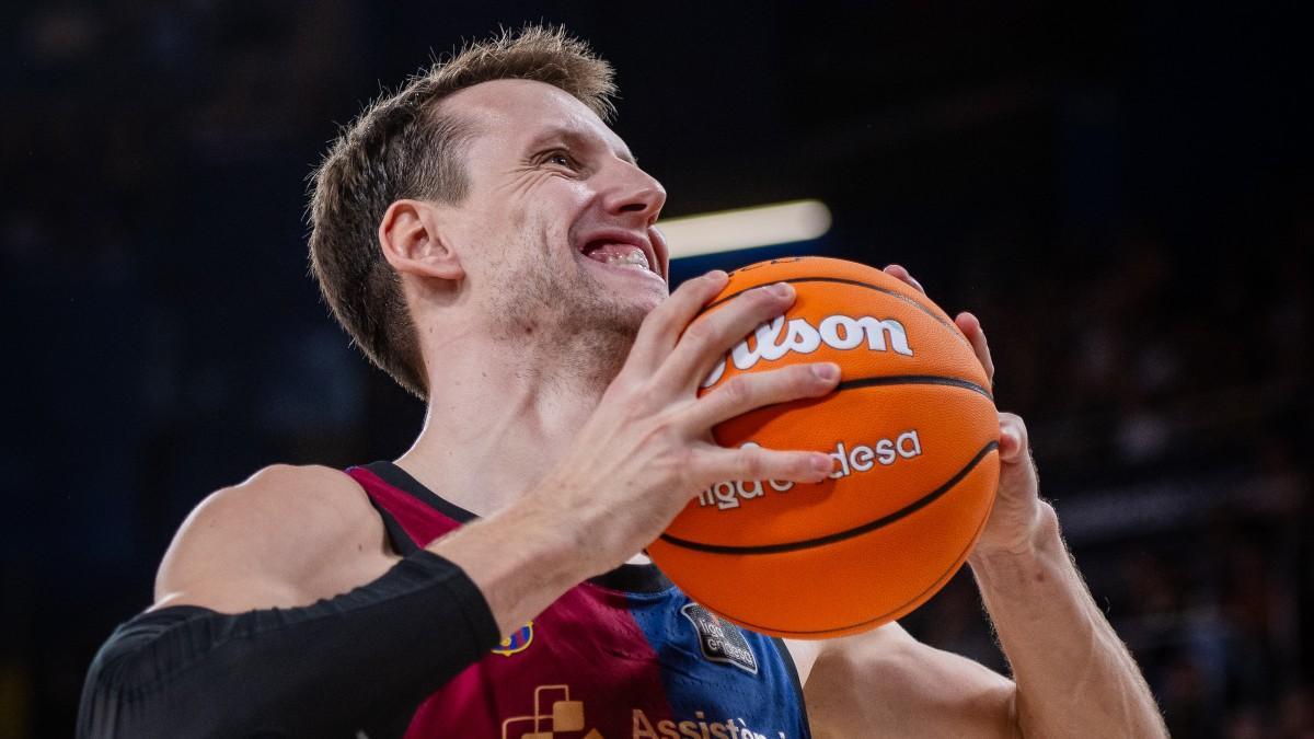 Jan Vesely, en un partido con el Barça