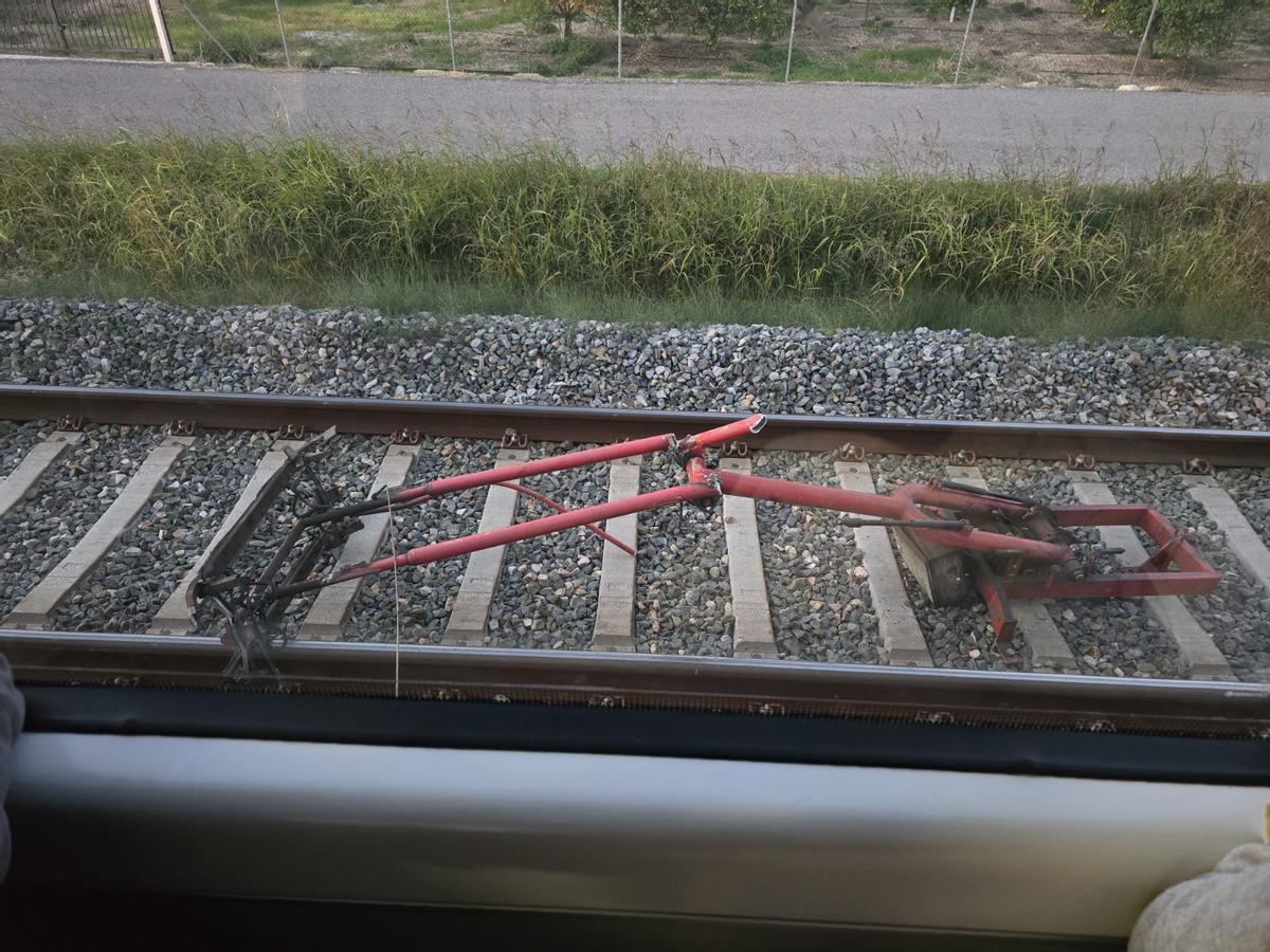 El pantógrafo que ha fallado.