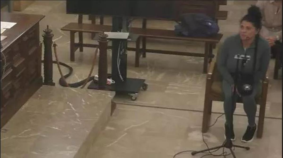 Yolanda Moreno durante su comparecencia en el juicio con jurado por el asesinato de su bebé recién nacida.