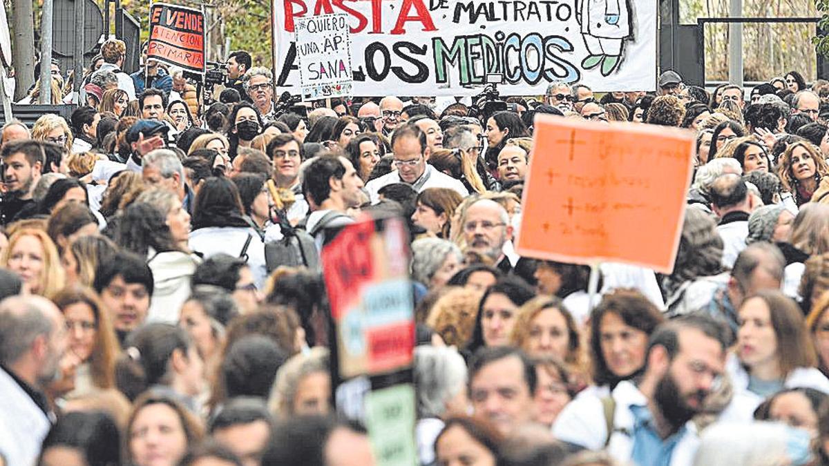 Una imagen de la huelga de médicos de Atención Primaria de Madrid.