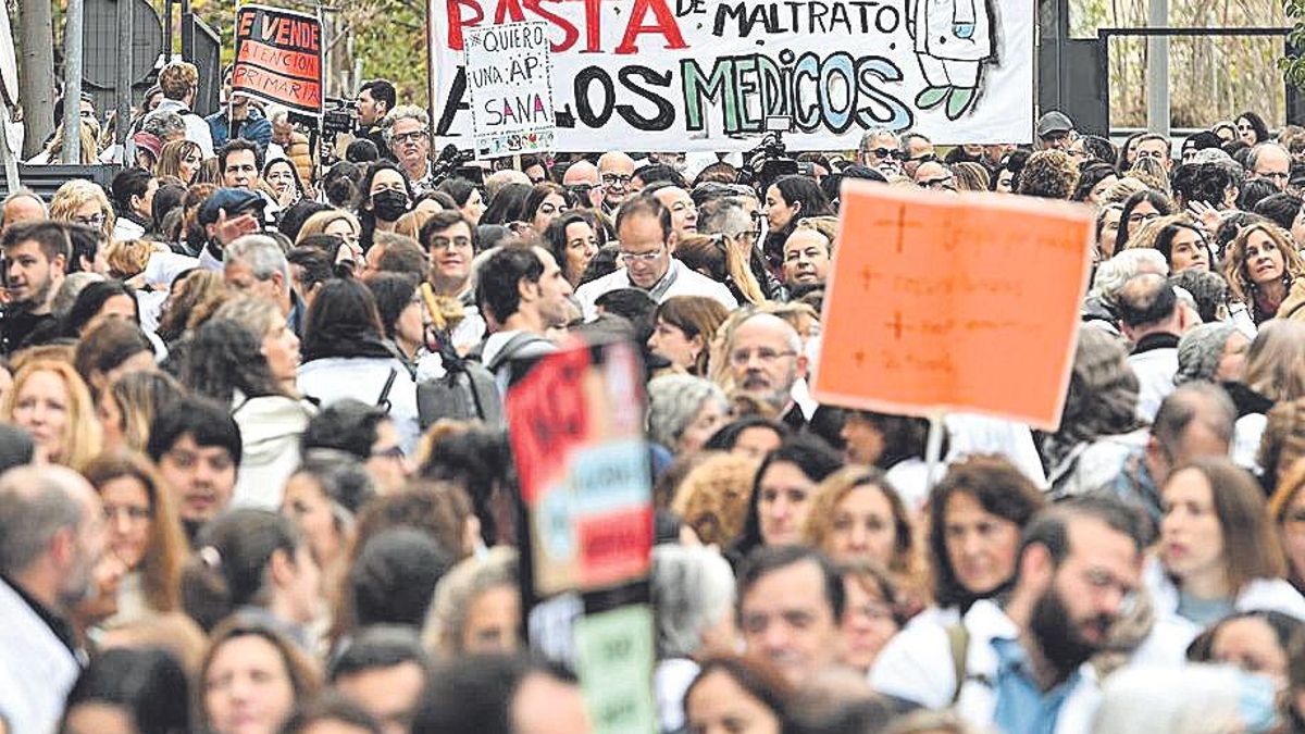 Una imagen de la huelga de médicos de Atención Primaria de Madrid.