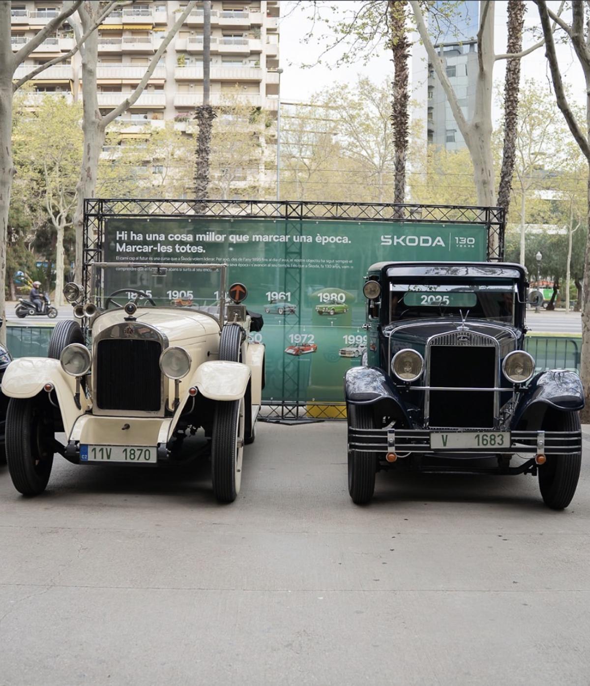 Exhibición de vehículos clásicos en Barcelona, organizada por el RACC Mobility Club en colaboración con Škoda