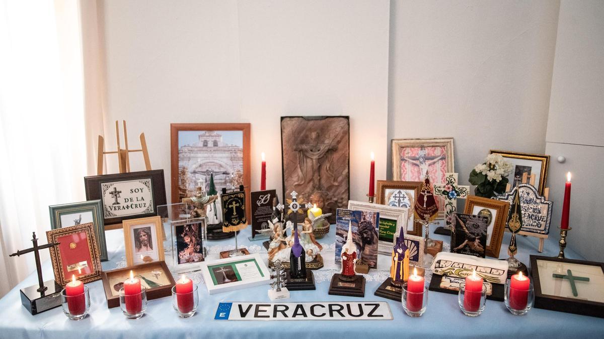 Un detalle de la exposición de la Vera Cruz que alberga el Parador de Mérida.