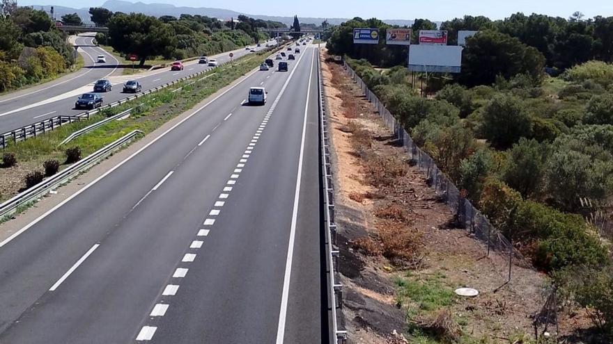 Imagen del carril que conecta la salida del aeropuerto con la autopista.  | CONSELL DE MALLORCA