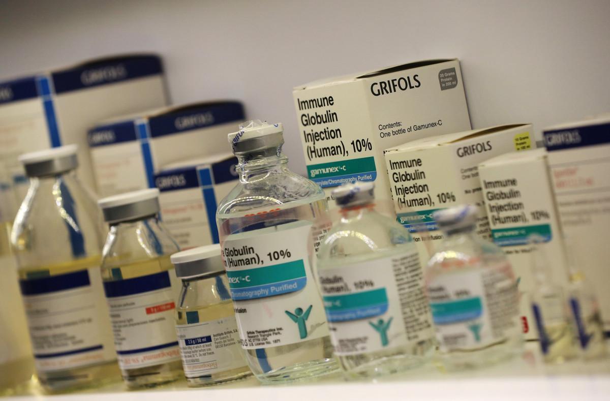 Grifols’s medicine is displayed at the Grifols headquarters in Sant Cugat del Valles, near Barcelona, Spain May 25, 2018. REUTERS/Albert Gea