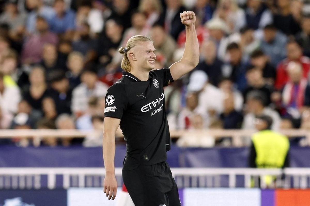 Haaland con el Manchester City en Champions League